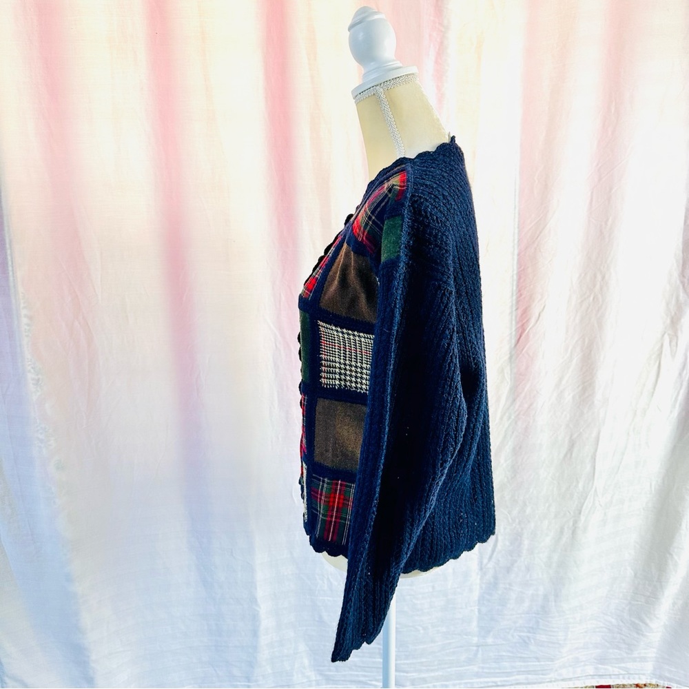 Vintage Robert Scott Wool Patchwork Cardigan Swea… - image 8